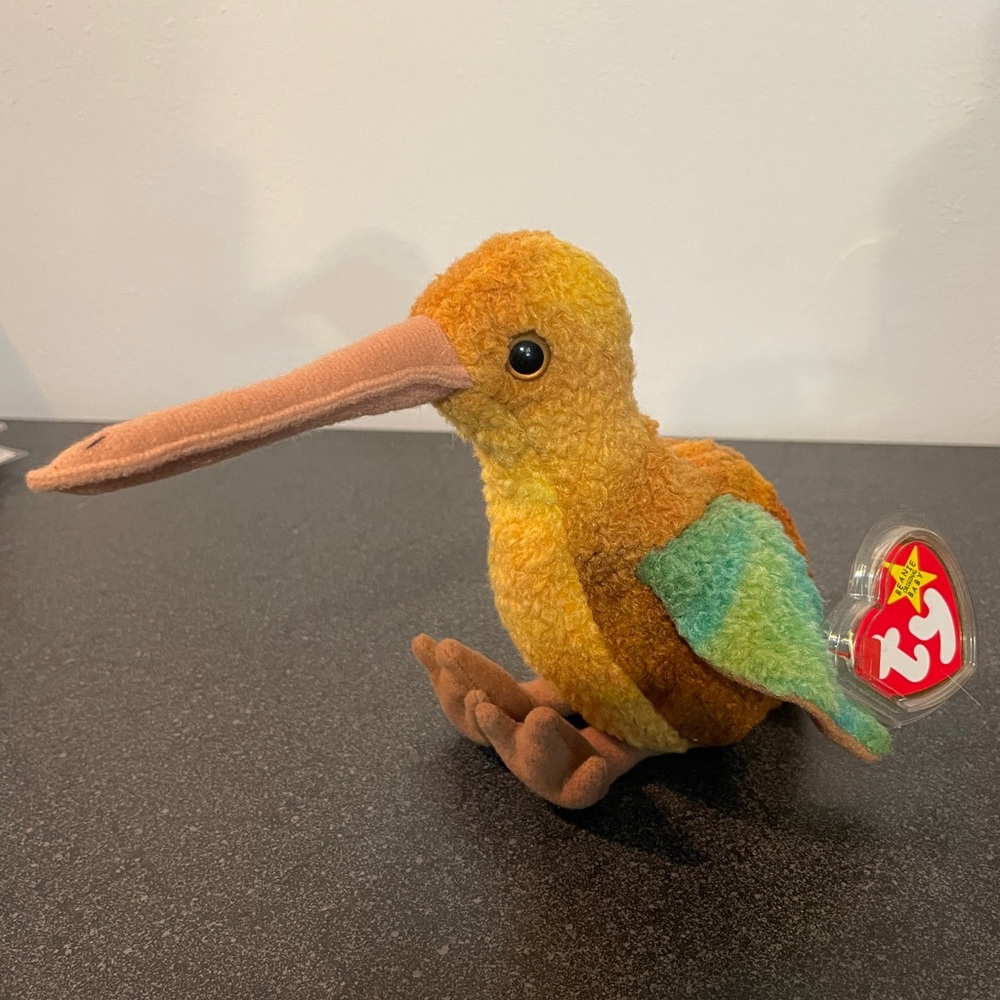 3/$12! Ty Beanie Baby - Beak the Kiwi Bird - MWMT!
